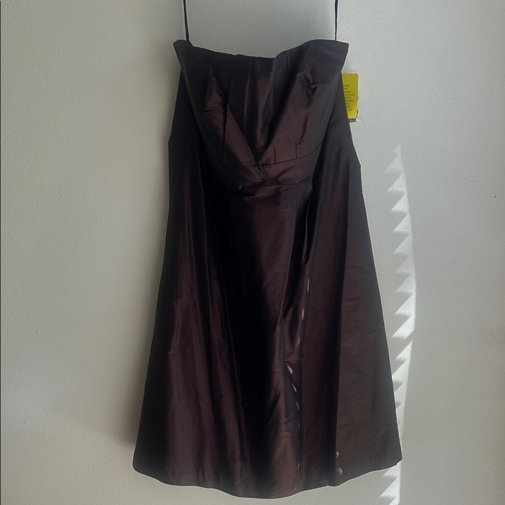 Dessy Collection Strapless Dress in Dark Brown